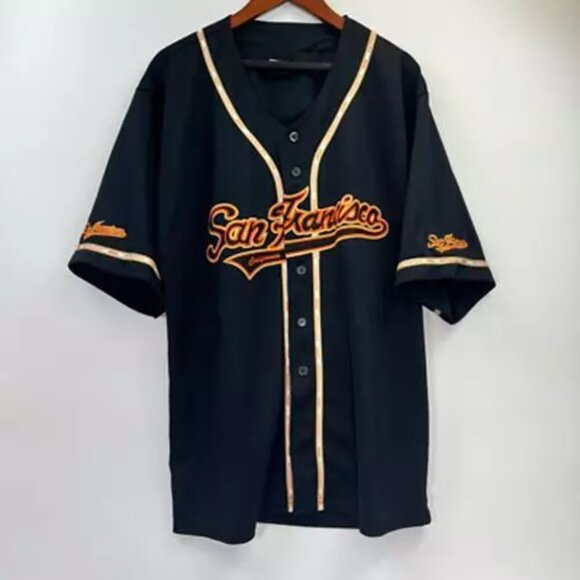 San Francisco Giants Gogo Men Jersey Baseball Black Orange Embroidered XL - Picture 4 of 10